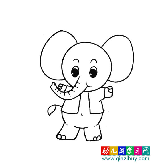 儿童简笔画图片:卡通大象2-幼儿园学习网