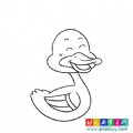 简笔画图片：憨笑的小鸭子