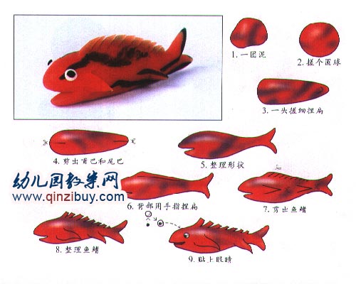 幼儿园手工橡皮泥:鱼