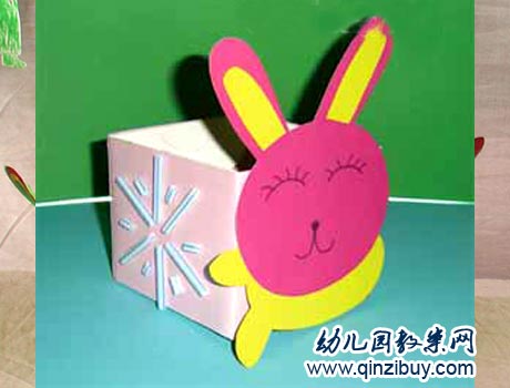 幼儿园环保手工教案:小兔收纳盒
