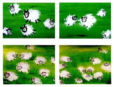 幼儿园小班画画教案设计:毛茸茸的绵羊