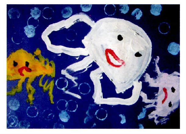 幼儿园小班画画教案设计：水母娃娃的舞会