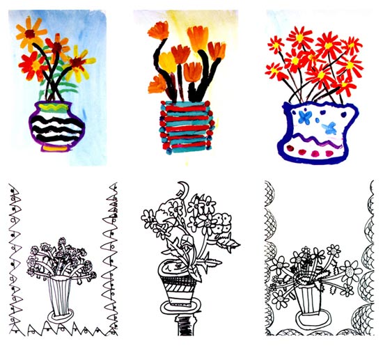 幼儿园中班美术活动设计：花儿朵朵