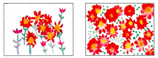 幼儿园中班中国画教案设计：美丽的小花